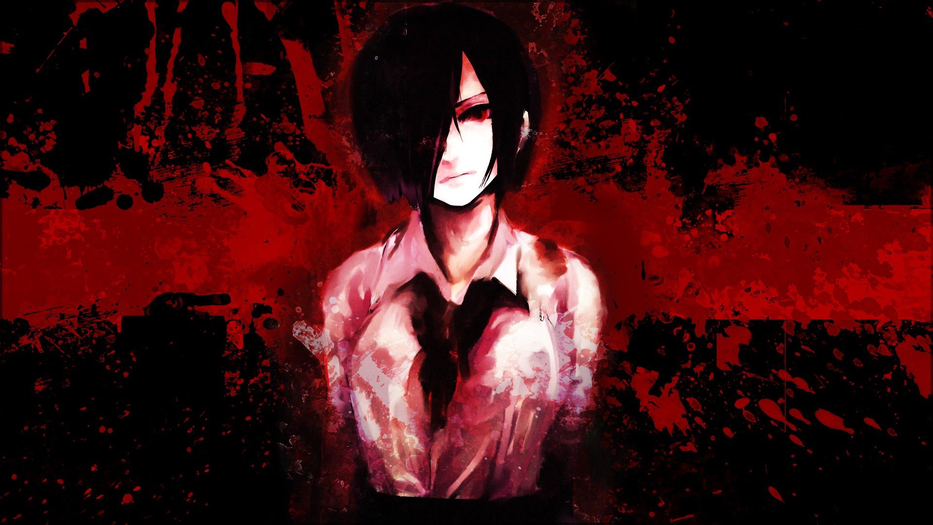 Wallpaper, red, Tokyo Ghoul, Kirishima Touka, darkness, screenshot, computer wallpaper 1920x1080