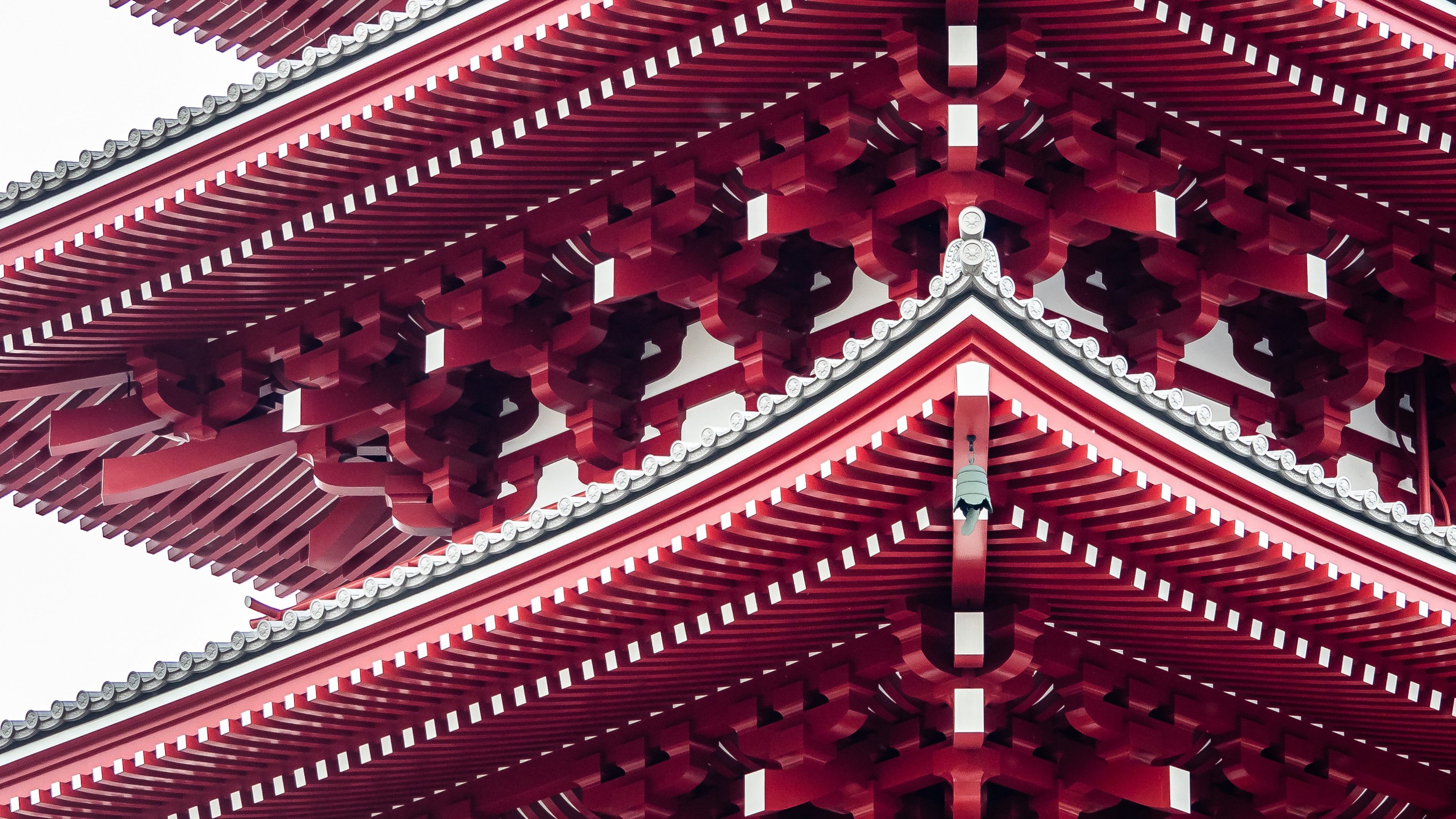 Pagoda 4K Wallpaper, Tokyo, Japan, Ancient architecture, Buddhism, Red, World