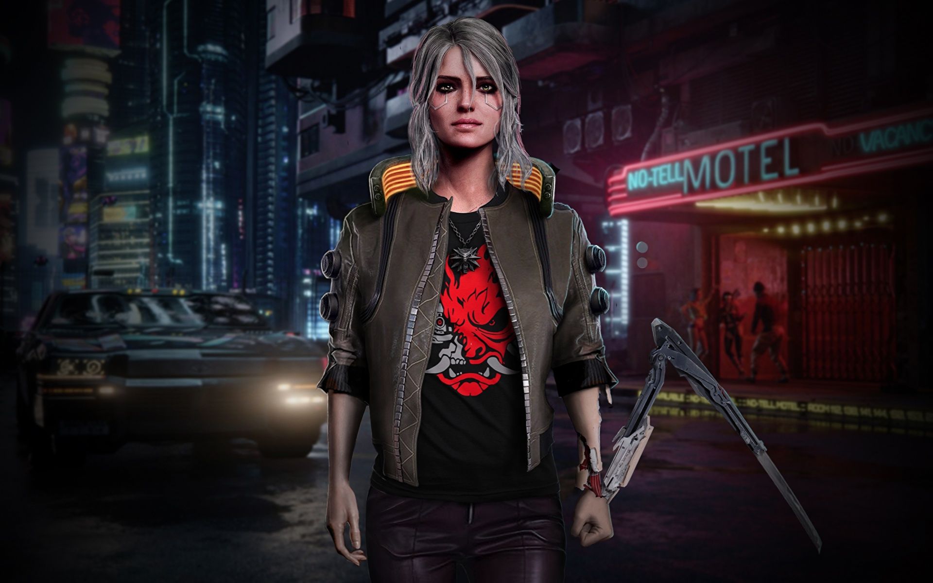 Picture Cyberpunk 2077 Fanart Ciri Jacket vdeo game 1920x1200