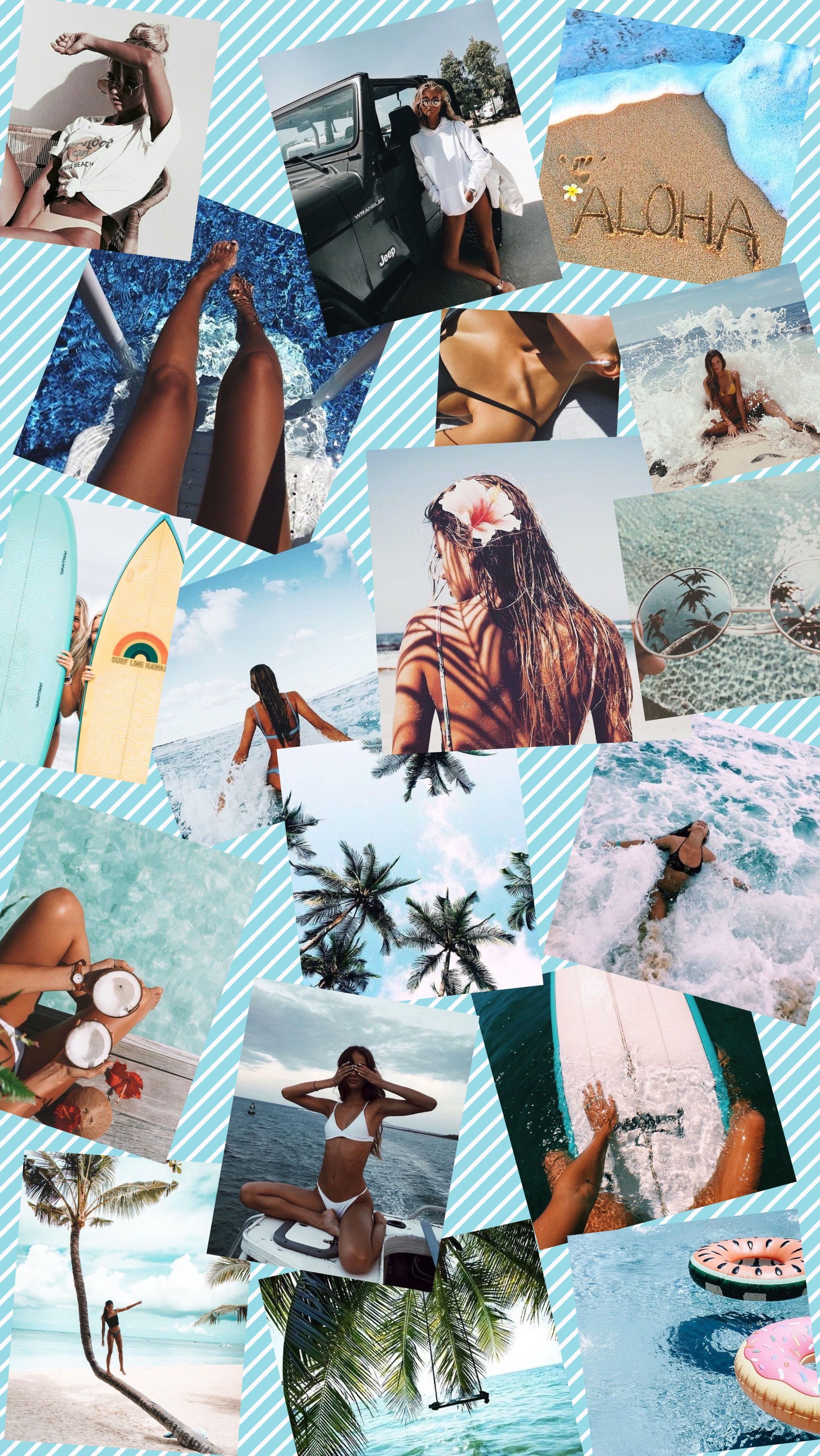 Summer Aesthetic Horizontal Collage