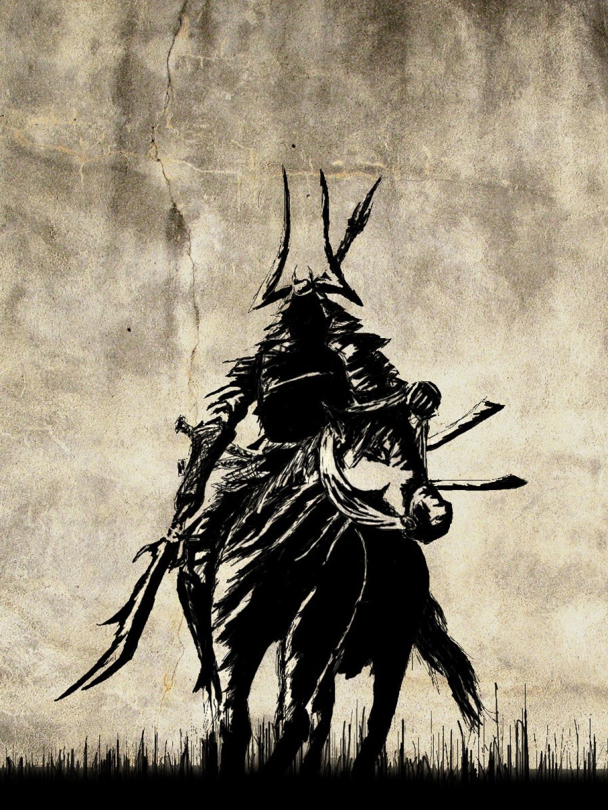 Black on white samurai