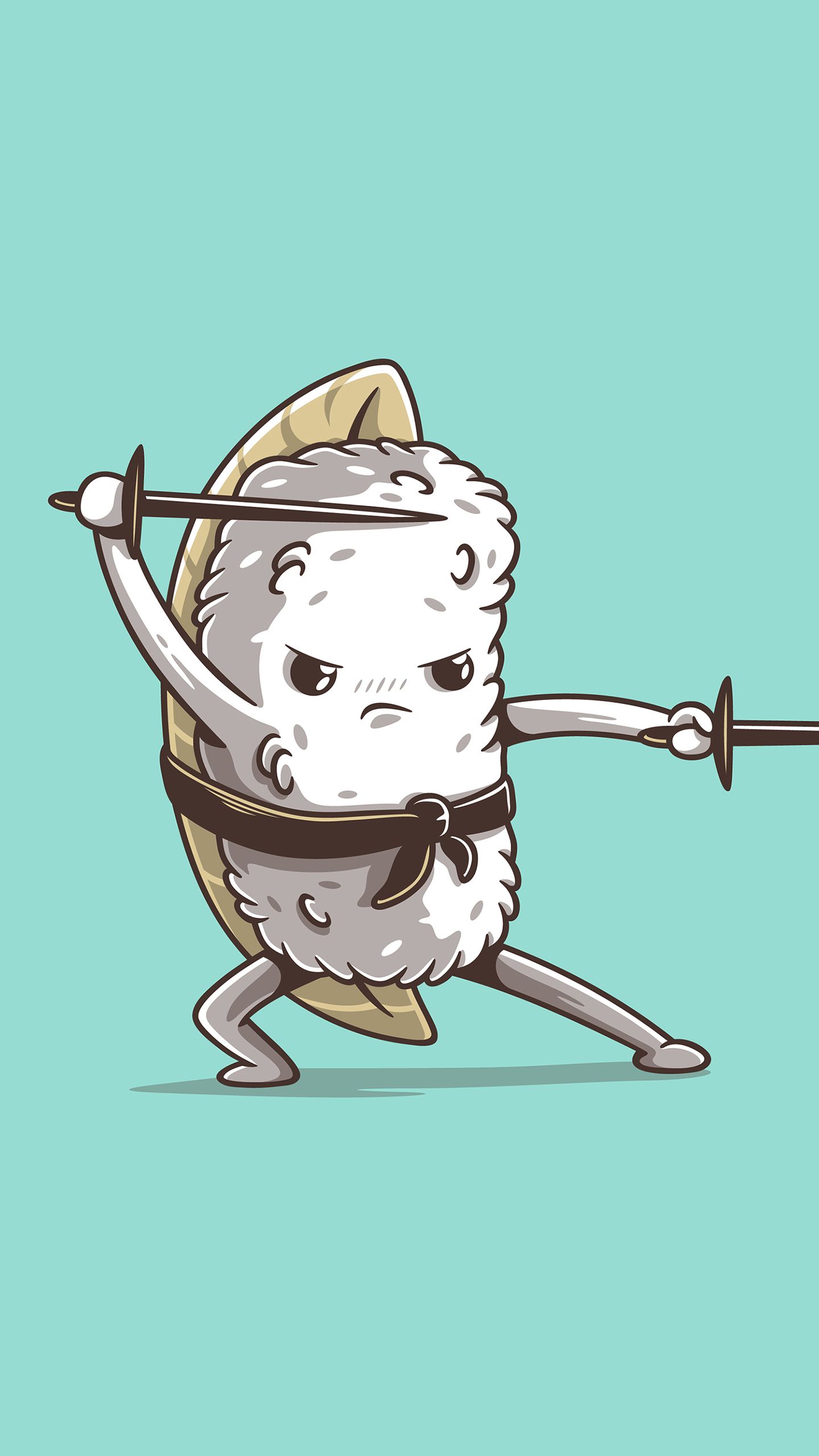 Samurai Sushi Eel Mobile HD Wallpaper. Cute food drawings, Cute wallpaper, Cute art