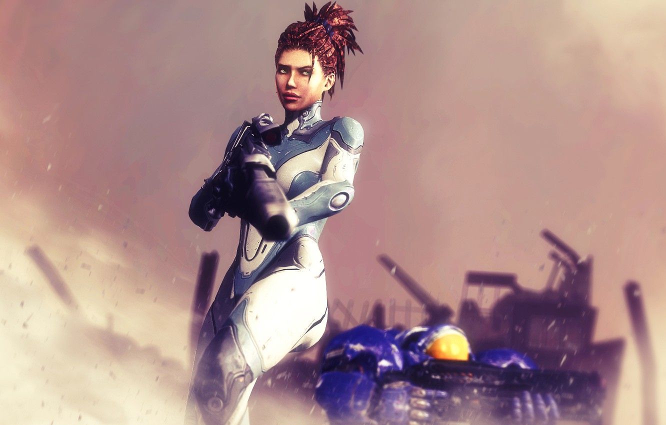 Wallpaper Terran, StarCraft Sarah Kerrigan, human, Powered Combat Suit image for desktop, section игры
