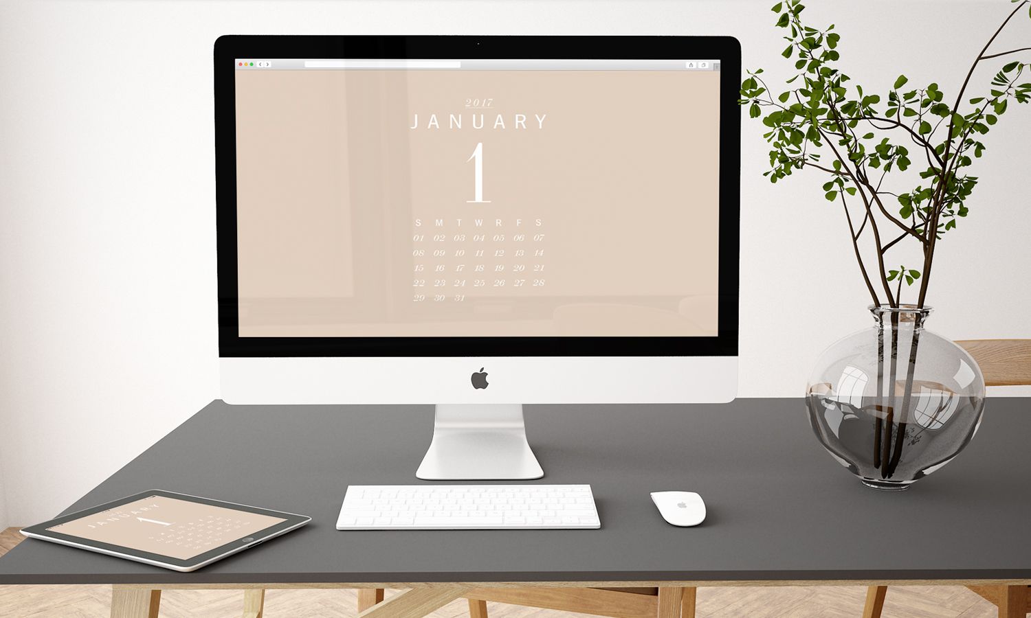 Free Download: Monthly Desktop Calendar for 2017