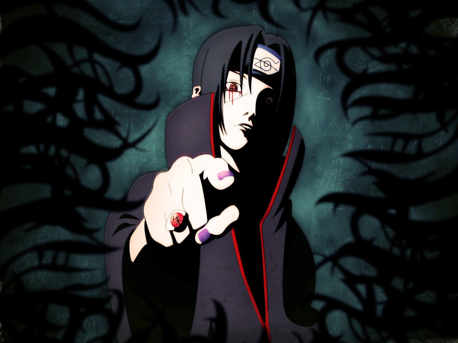 Wallpaper, black, illustration, anime, shadow, cartoon, Naruto Shippuuden, Akatsuki, Uchiha Itachi, darkness, screenshot, computer wallpaper, fictional character 1600x1200 - Кун