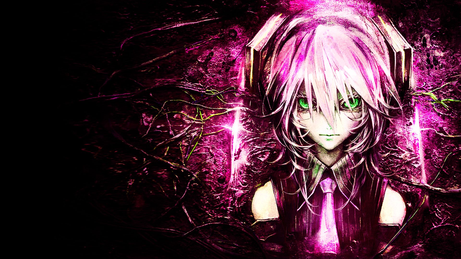 Neon Purple Anime Wallpaper