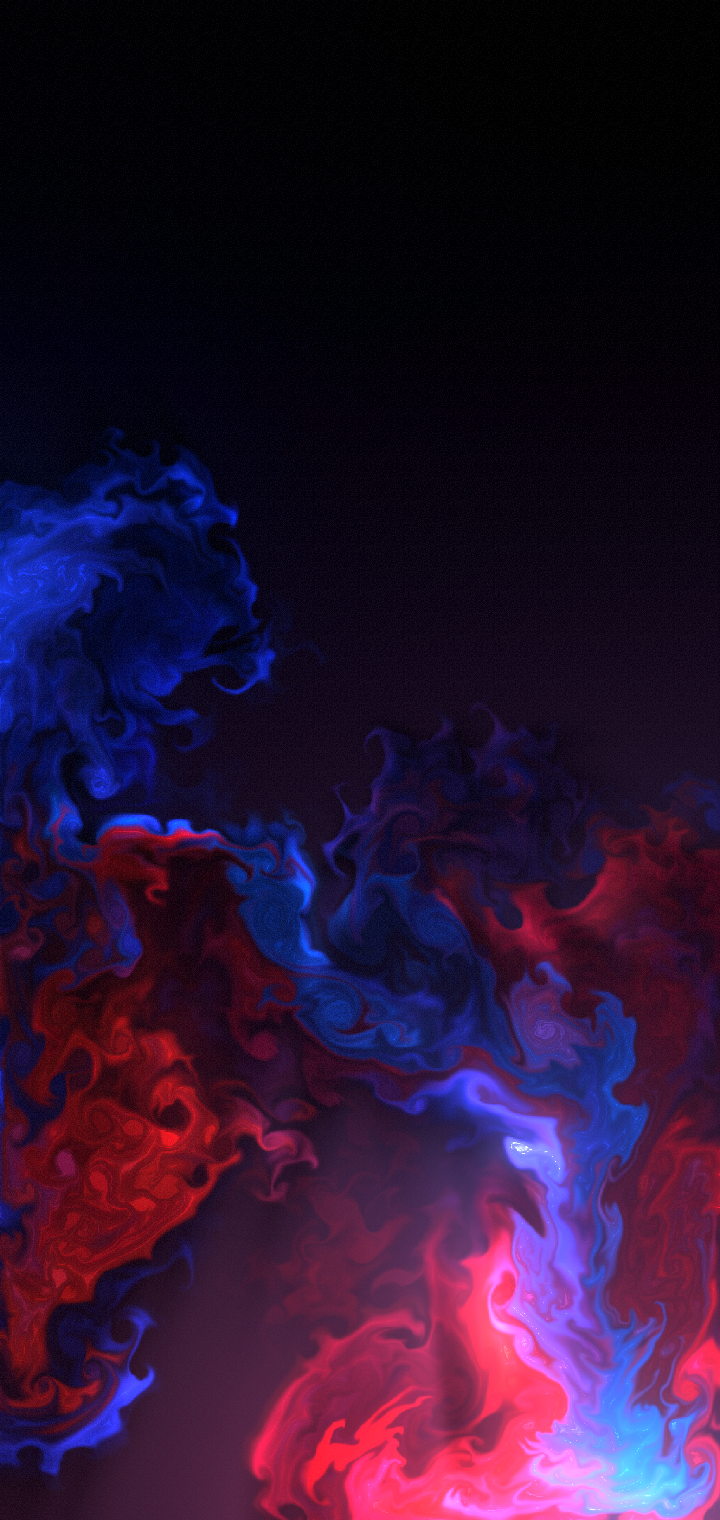 OLED wallpaper red and blue abstract made in fluid simulator