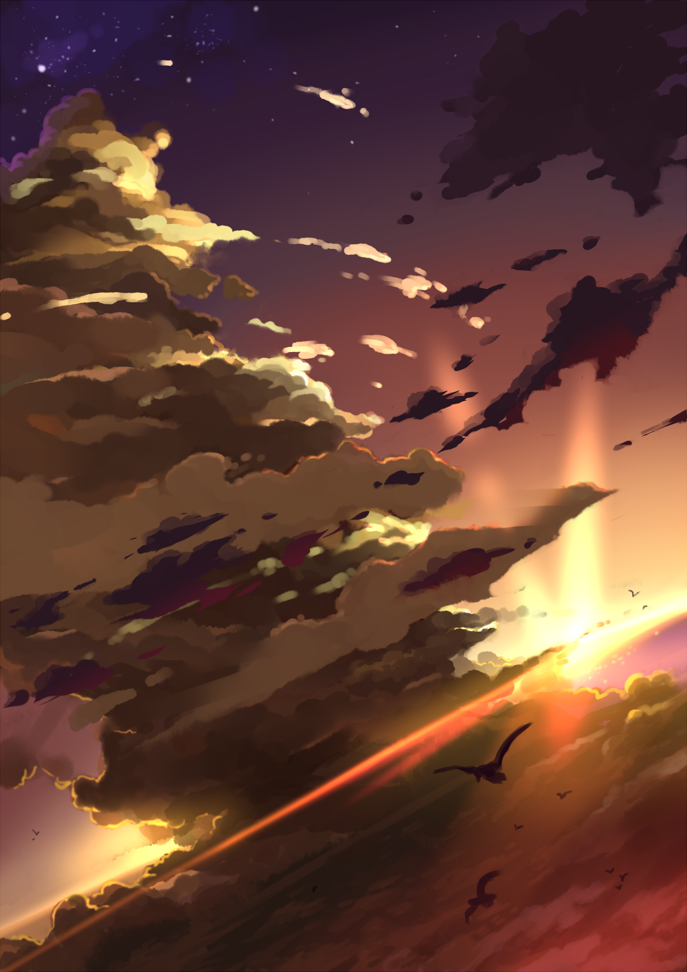 Anime Sky Wallpaper #Anime #Wallpaper #AnimeWallpaper #kurdishotaku #art # kawaii #image