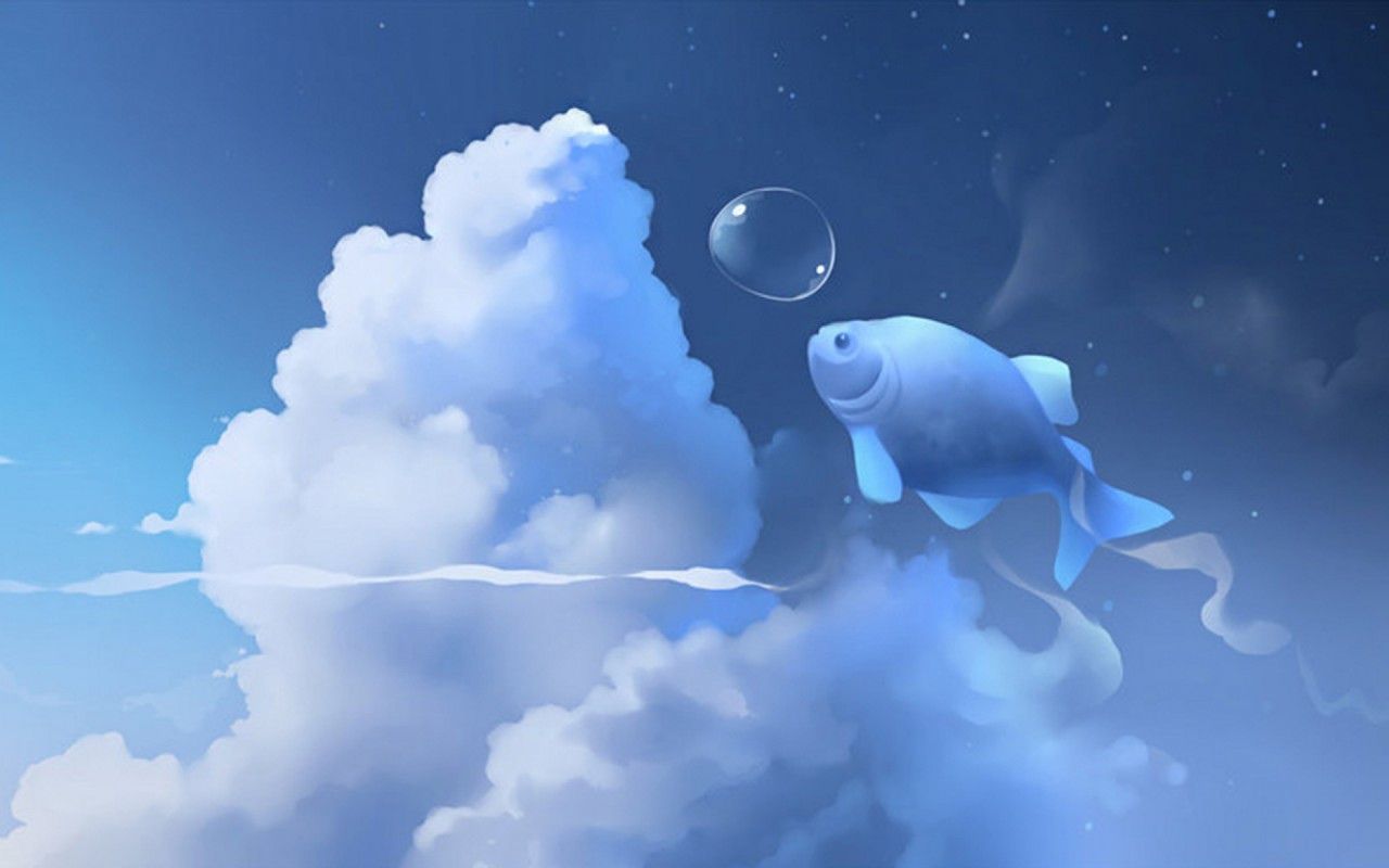 Cute Kawaii Cloud Desktop Background