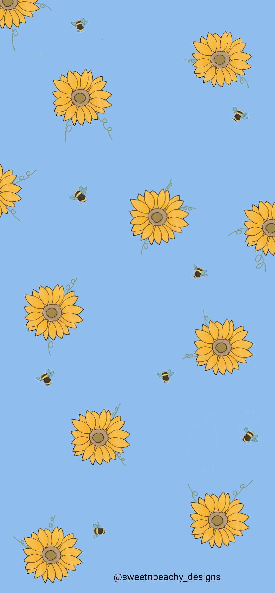 Sunflower and bees phone wallpaper. Phone wallpaper, Nature wallpaper, Sunflower