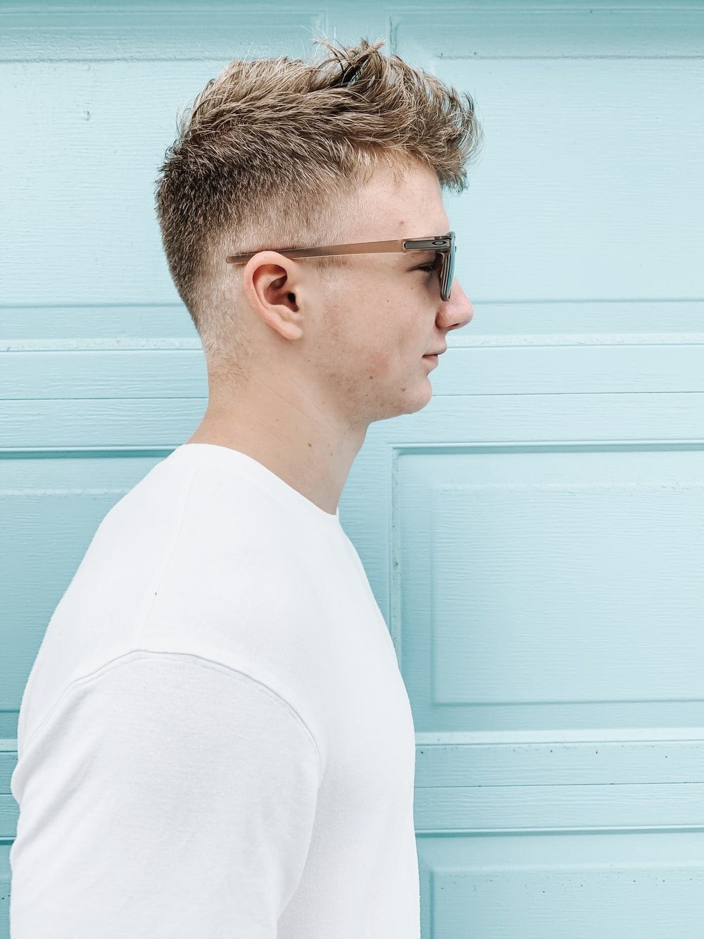 Brunette Teenager Boy with Spiky Brushed Up Hair · Free Stock Photo