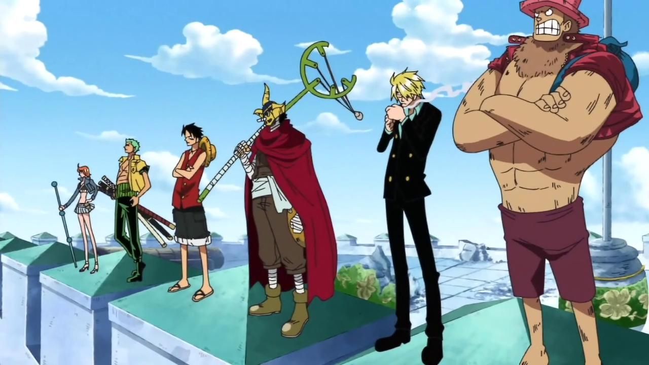 Strawhats stand against CP9 in Enies Lobby.