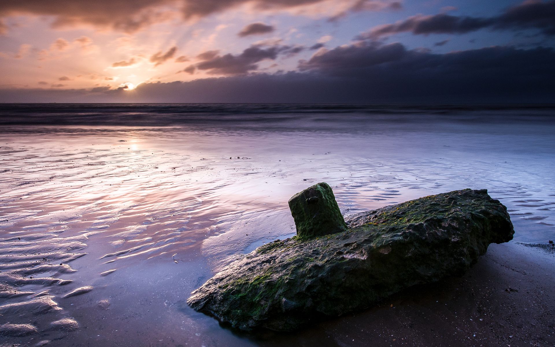 ocean, Beach, Sunset, Rock, Stone Wallpaper HD / Desktop and Mobile Background