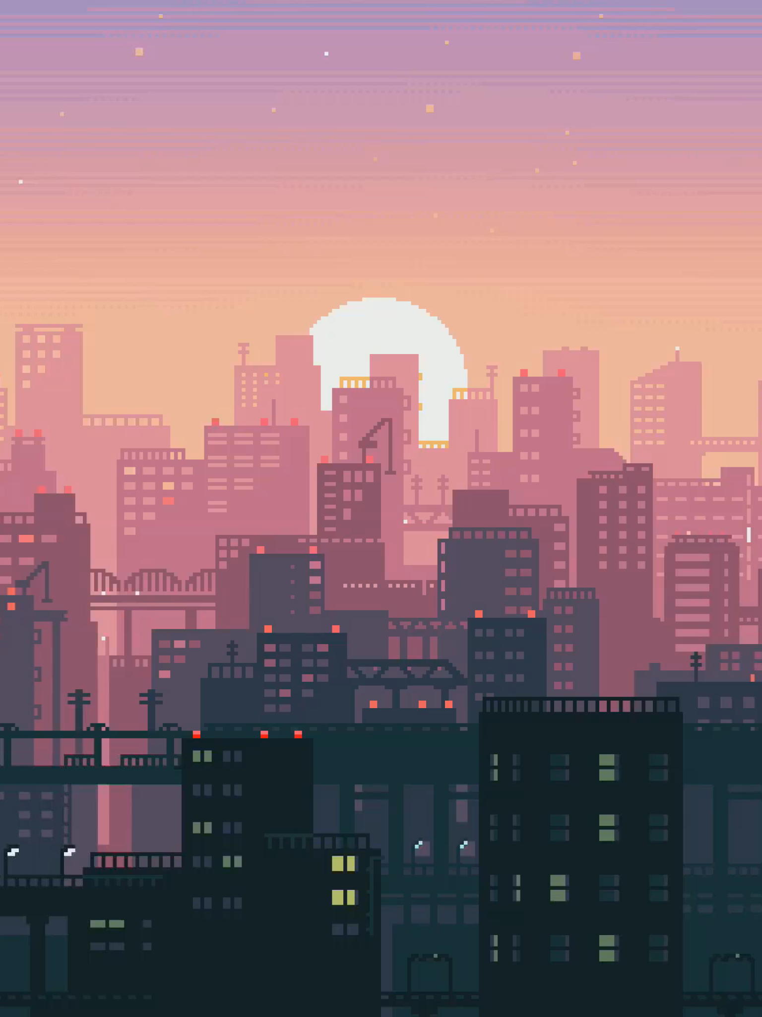 Cityscape, Pixel Art, Sunlight Art HD Wallpaper