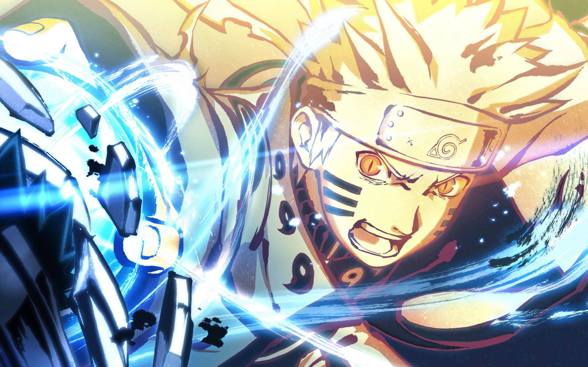 Download wallpaper Naruto Uzumaki, blue neon lights, battle, manga, artwork, Naruto for desktop with resolution 1920x1200. High Quality HD picture wallpaper