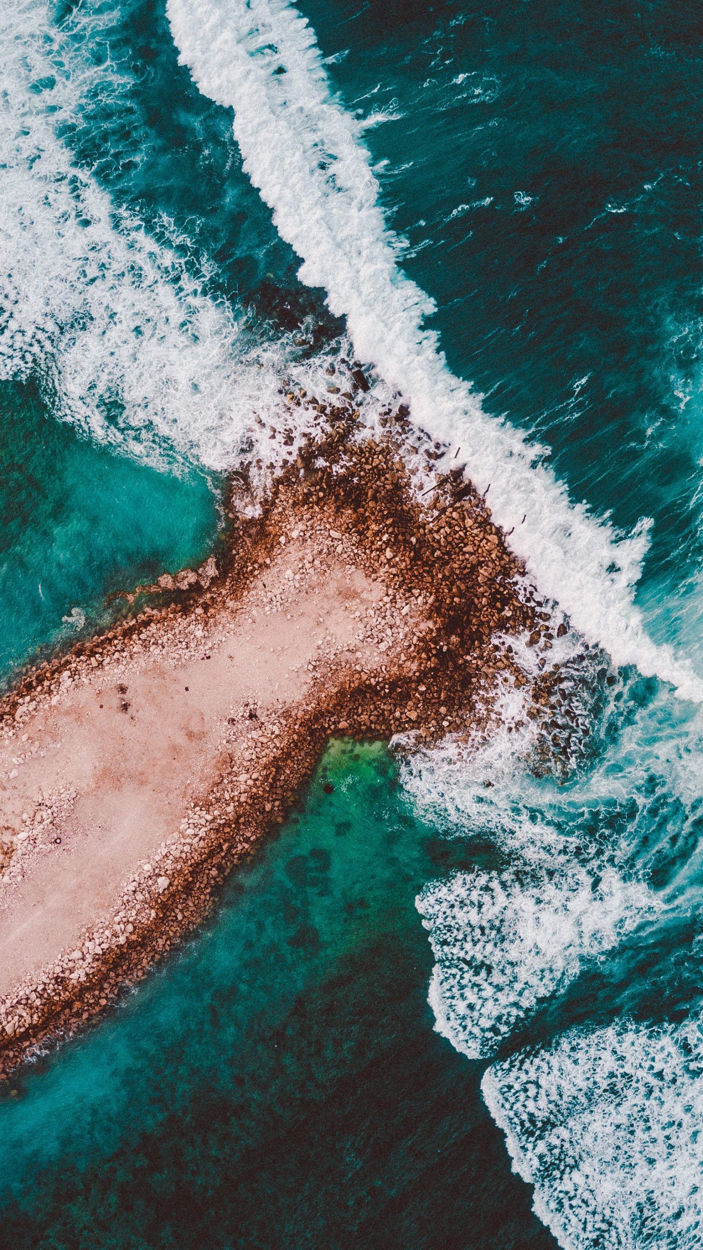 Aerial View Ocean Waves Beach Android Wallpaper Wallpaper, iPhone Wallpaper