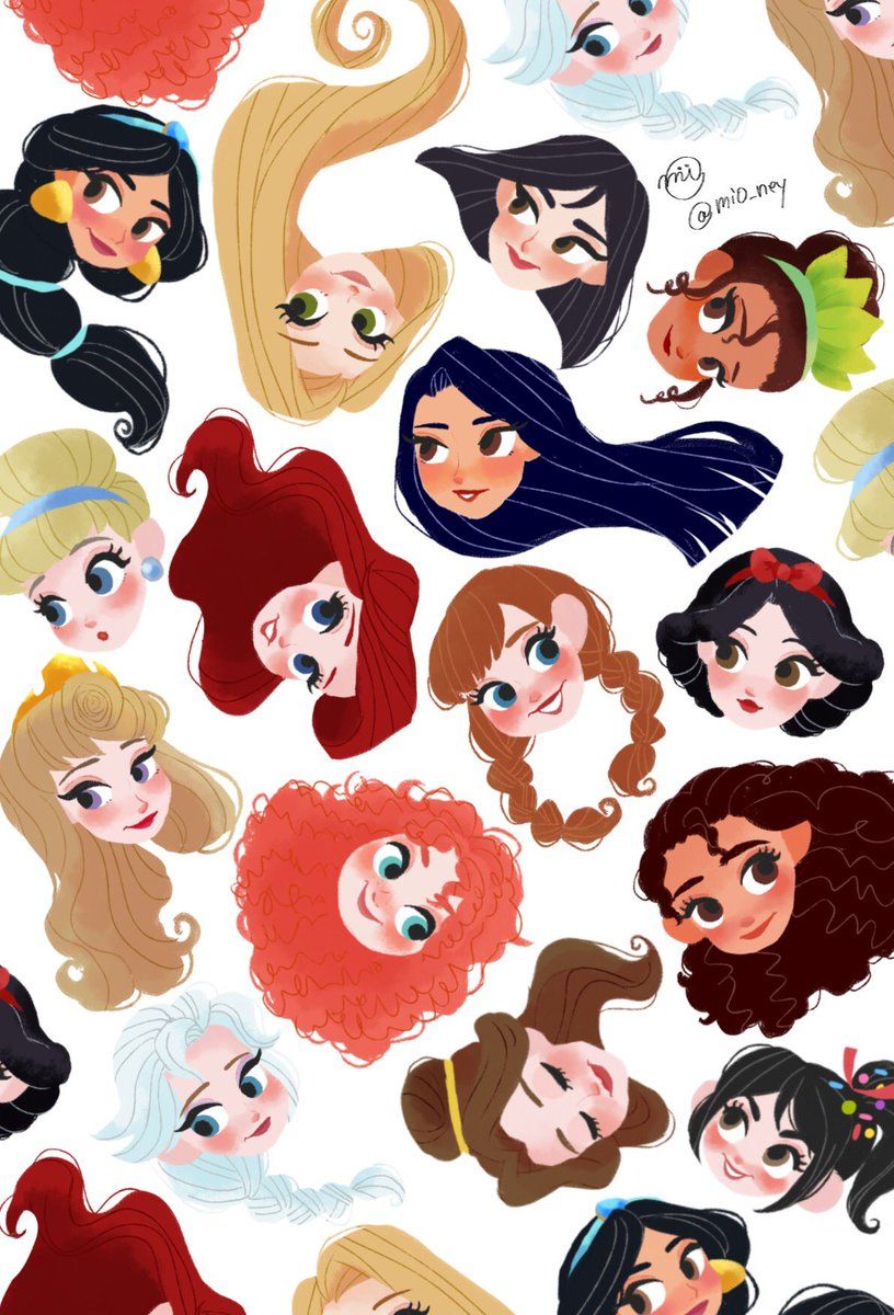 ミオチ on Twitter. Disney wallpaper, Disney princess wallpaper, Disney princess art