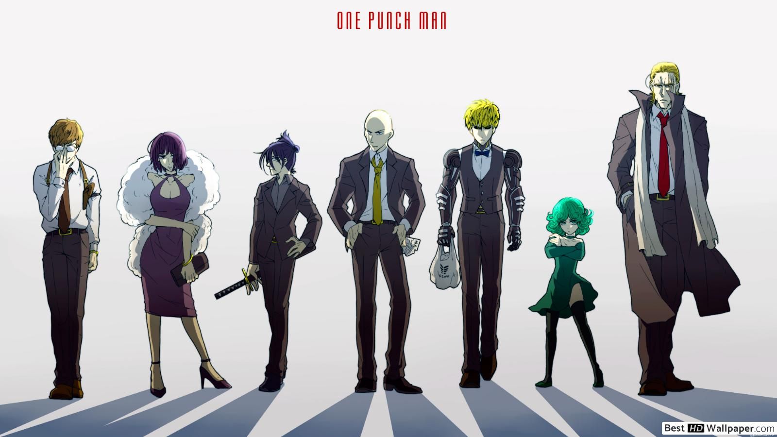 One Punch Man, Saitama, Tatsumaki, King, Sonic, Fubuki, Mumen Rider HD wallpaper download