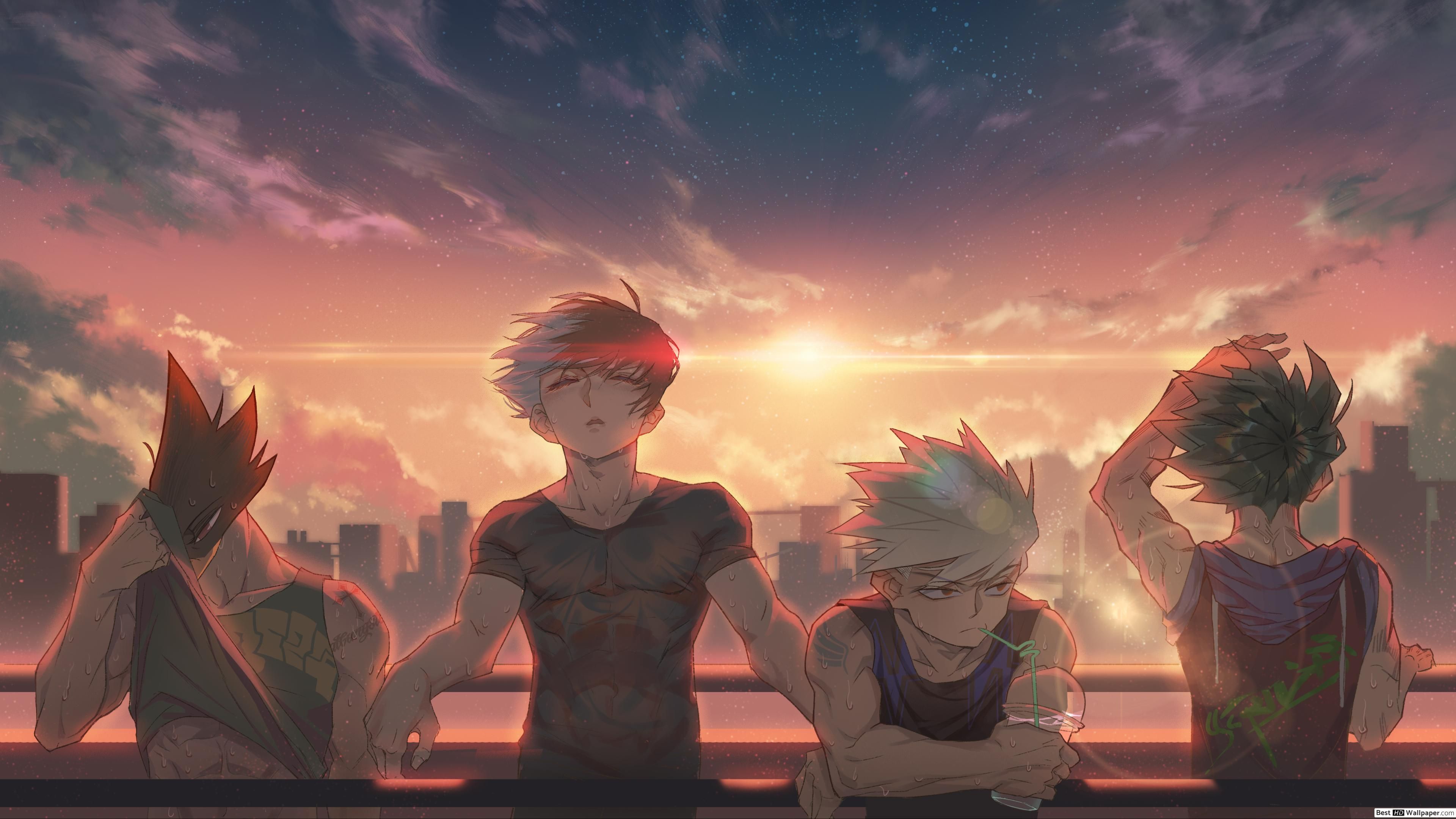My Hero Academia Tokoyami, Shoto Todoroki, Katsuki Bakugo & Izuku Midoriya HD wallpaper download