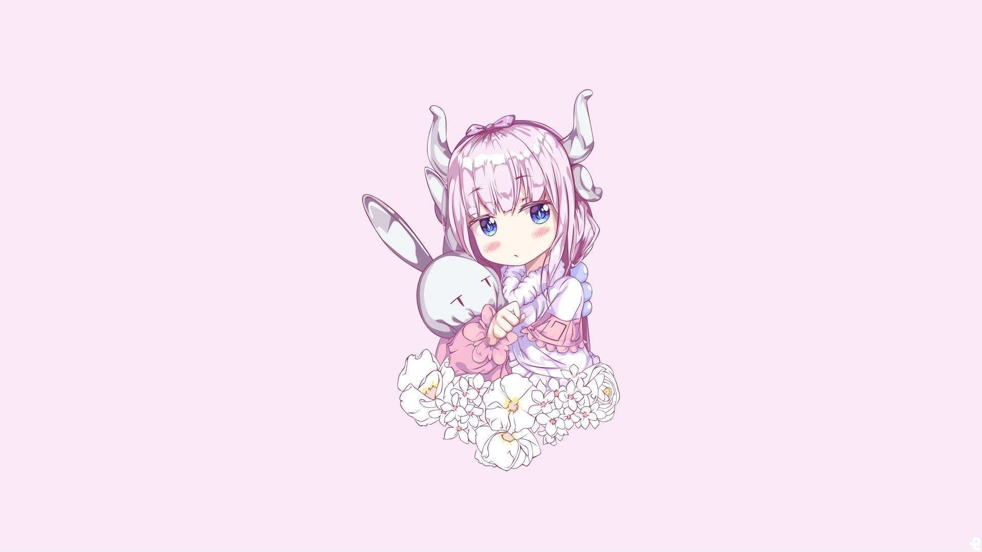 Desktop Wallpaper Cute, Kanna Kamui, Minimal, Kobayashi San Chi No Maid Dragon, Anime, HD Image, Picture, Background, D6d6d0