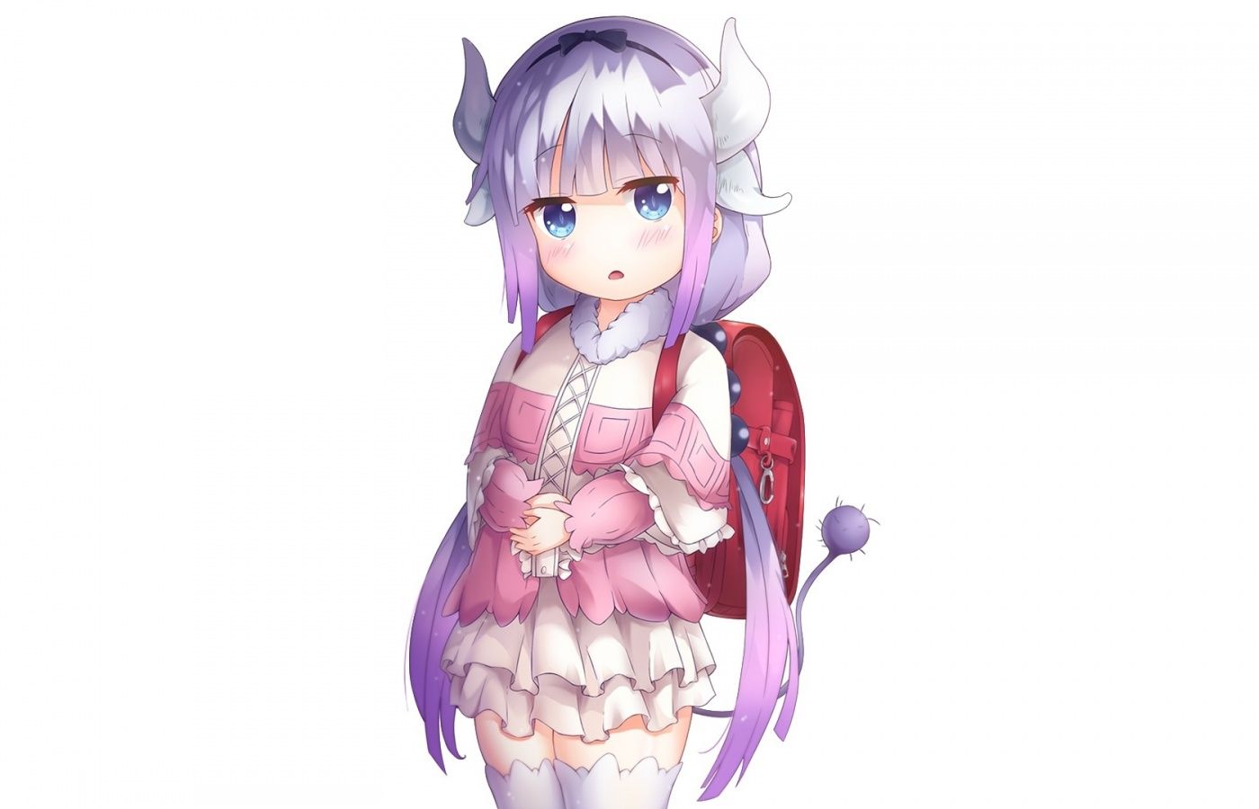 Wallpaper Horns, Cute, Kobayashi San Chi No Maid Dragon, Loli, Kamui Kanna
