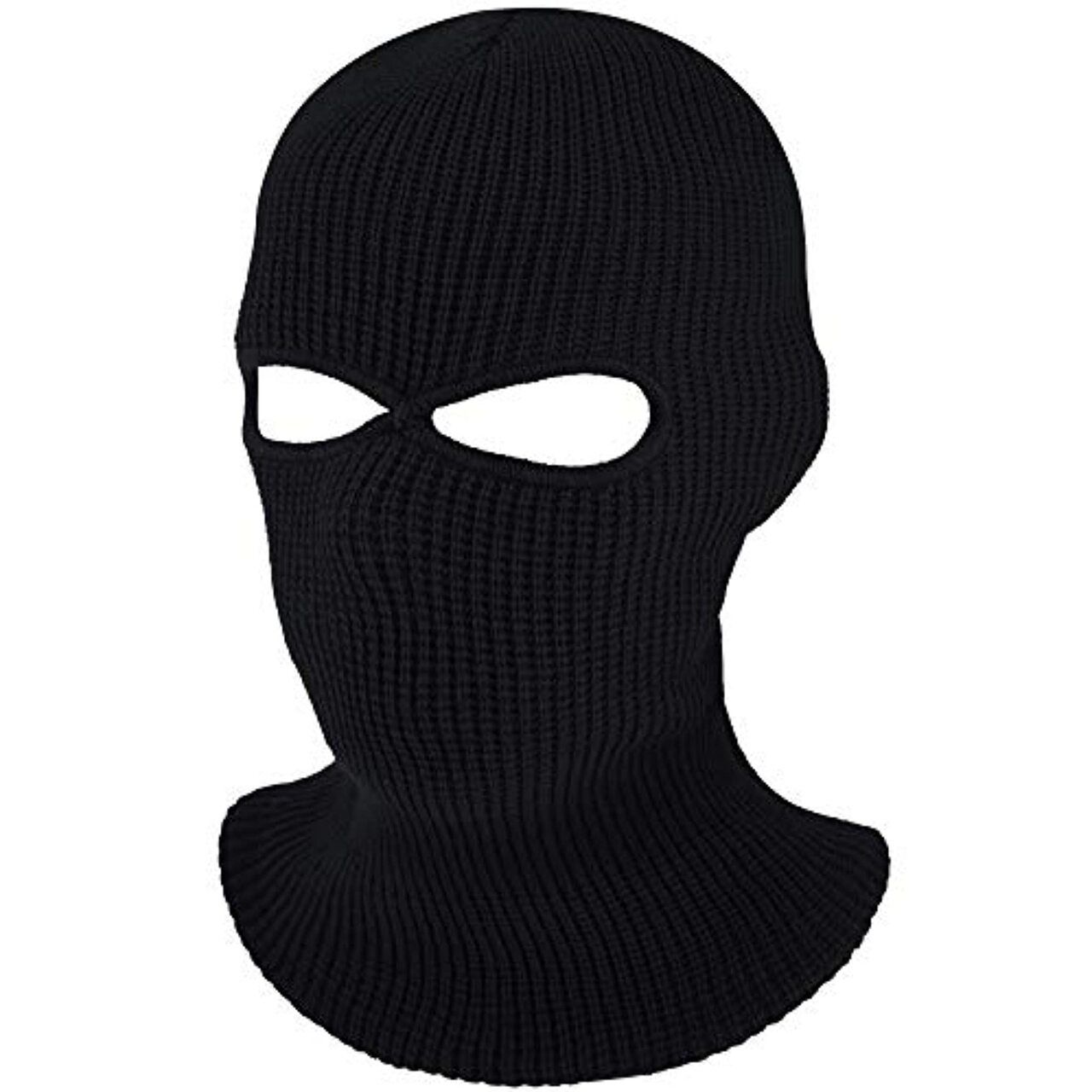 2 Hole Knitted Full Face Cover Ski Mask, Adult Winter Balaclava Warm Knit Full Face Mask For Outdoor Sports