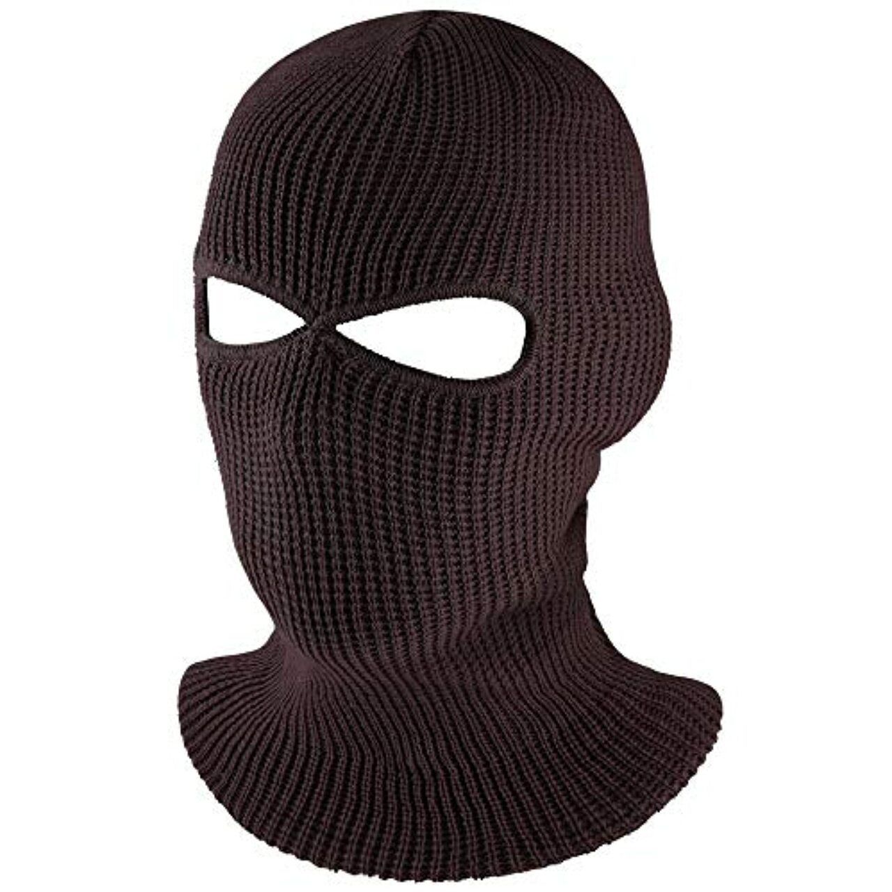 2 Hole Knitted Full Face Cover Ski Mask, Adult Winter Balaclava Warm Knit Full Face Mask For Outdoor Sports