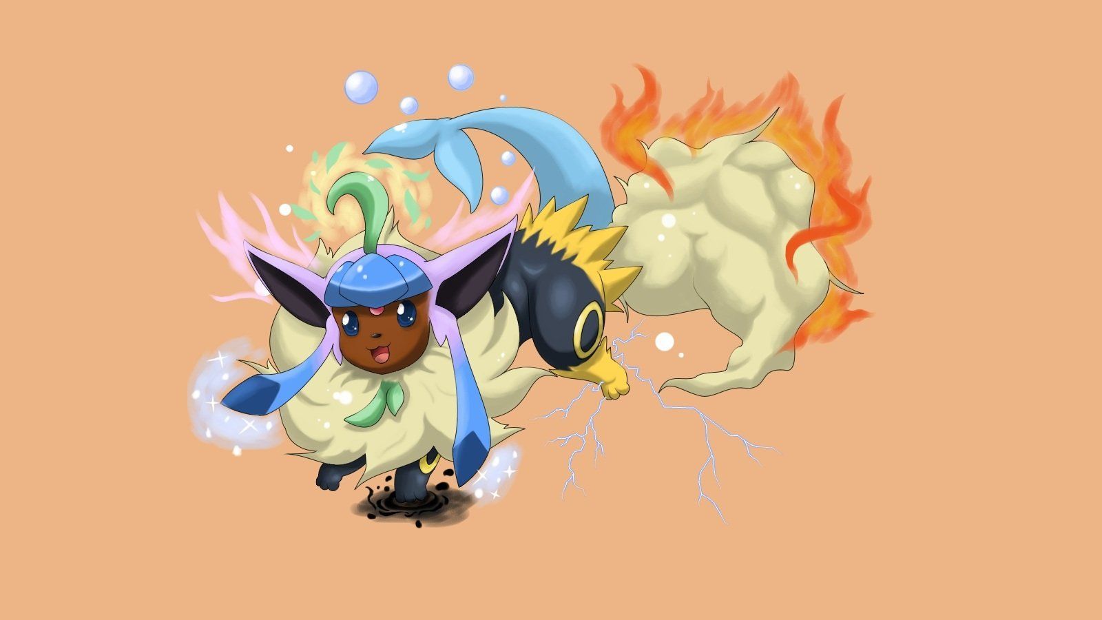 shiny eevee evolutions wallpaper