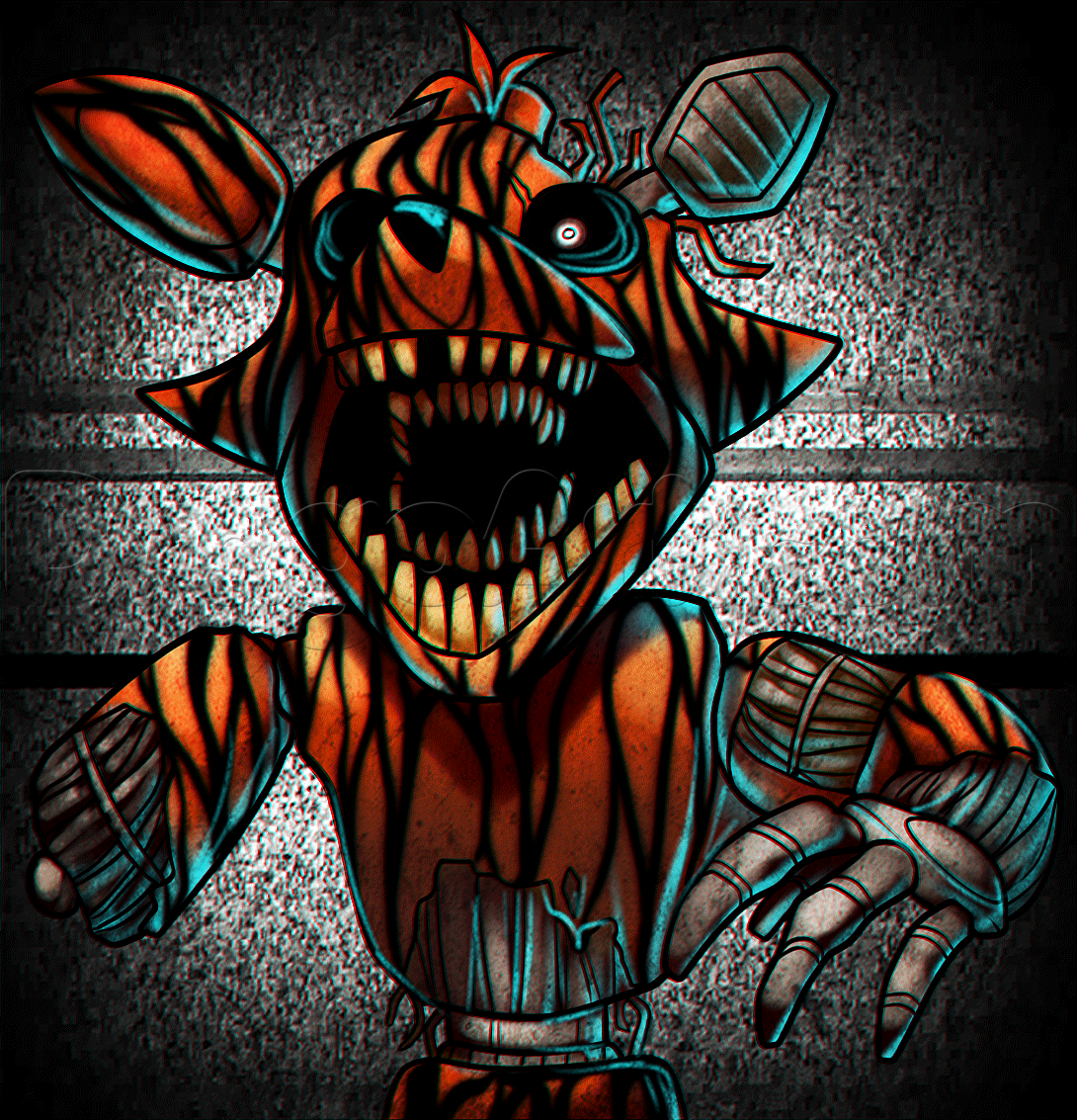 Phantom Foxy from Five Nights at Freddys Step by Step, Video Game Characters, Pop Culture, FREE Onli. Five nights at freddy's, Anime fnaf, Fnaf art