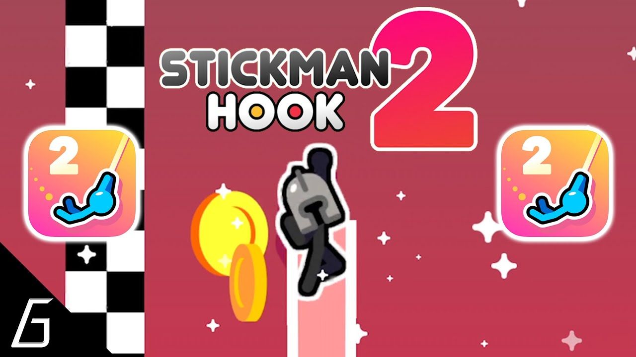 Stickman Hook 2. Gameplay Walkthrough. First Levels 1