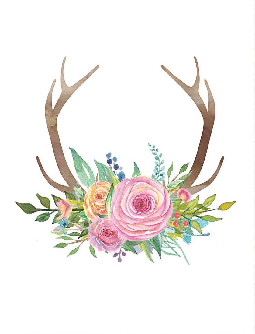 Antlers. Antler drawing, Baby deer tattoo, Floral antlers