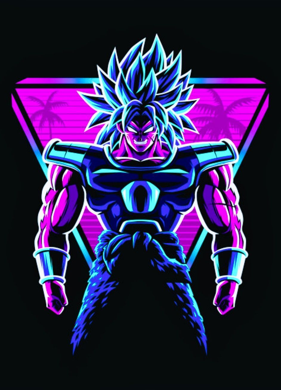 Download wallpapers Golden Goku, blue neon lights, 3D art, 4k