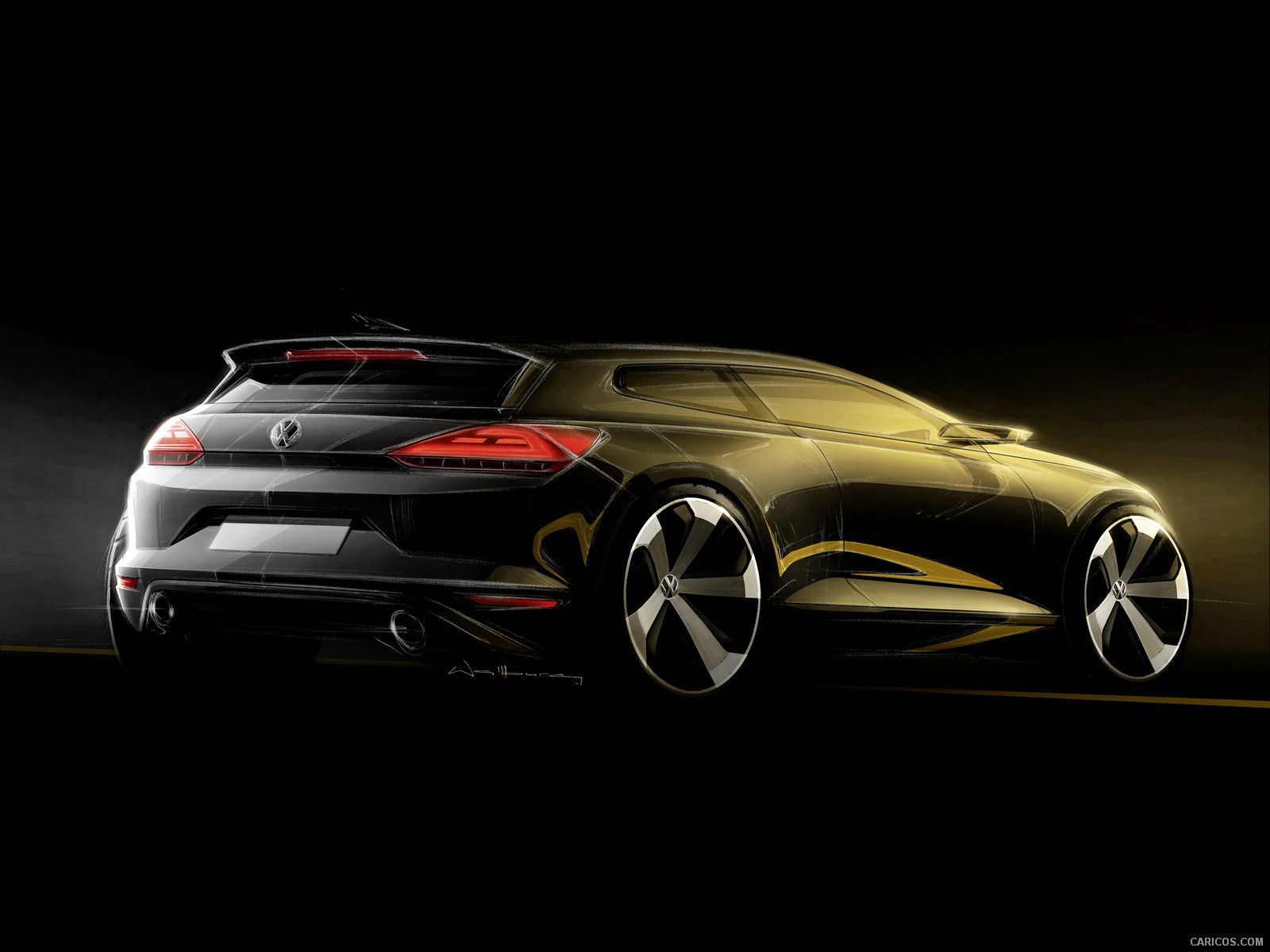 Volkswagen Scirocco Sketch. HD Wallpaper