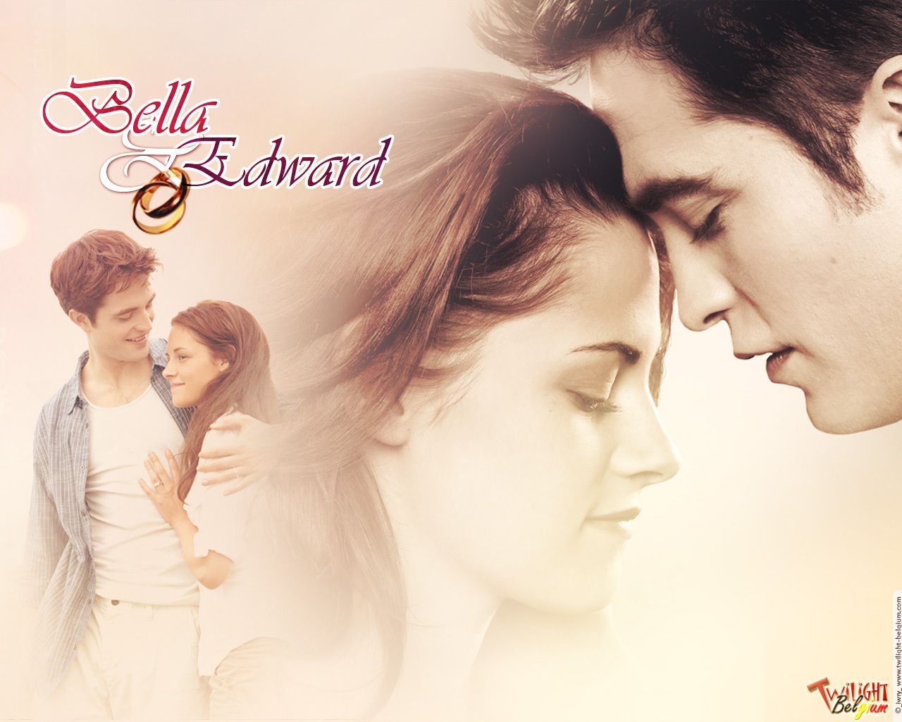 Edward & Bella and Bella's wedding Wallpaper