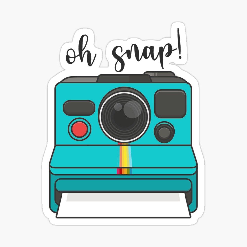 Oh Snap Polaroid' Sticker By Gail Snail. Cute Stickers, Aesthetic Stickers, Stickers