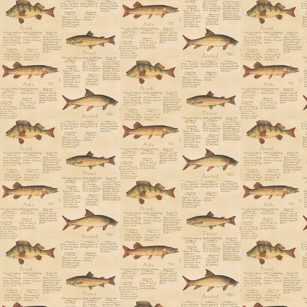 European Freshwater Fishes 1846 by Lewis & Wood, Wallpaper Direct