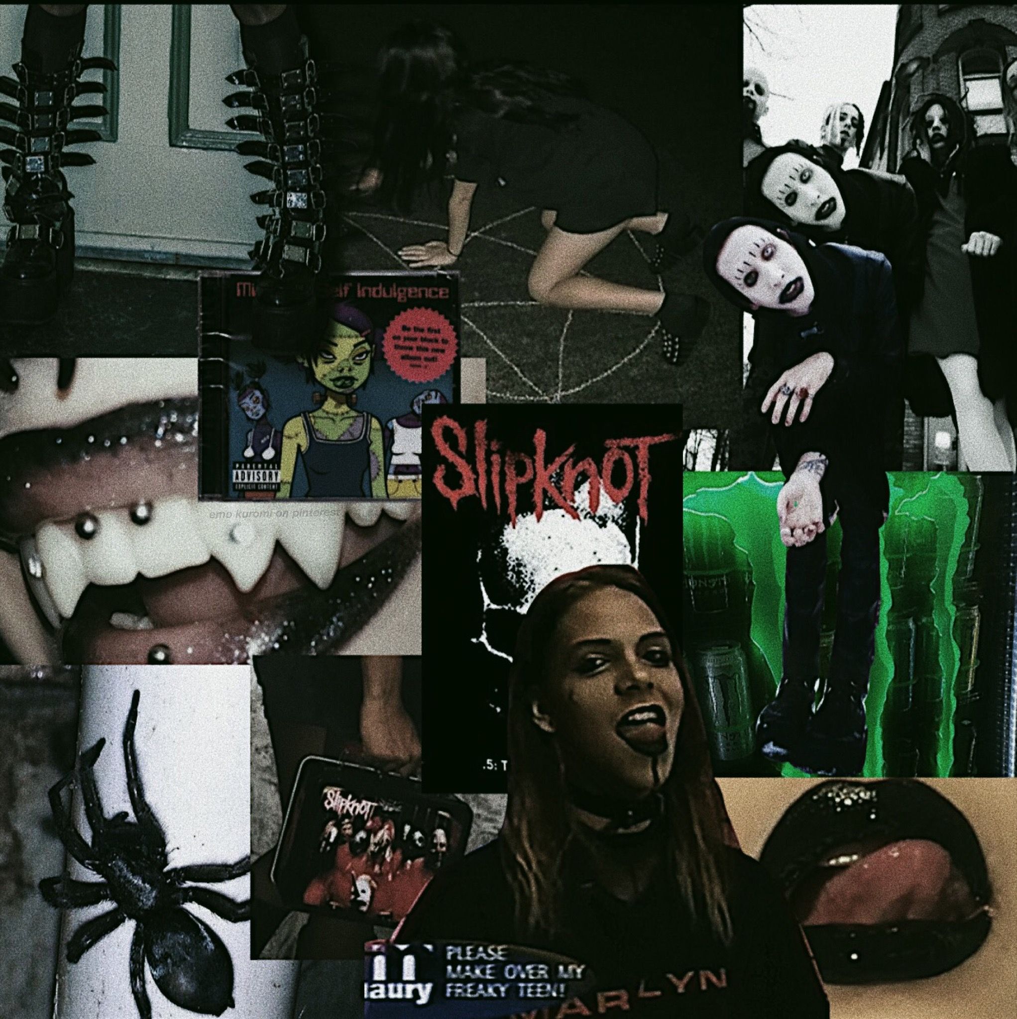 moodboard marilyn manson slipknot mindless self indulgence msi aesthetic goth emo monster energy. Goth wallpaper, Goth aesthetic, Concept art characters