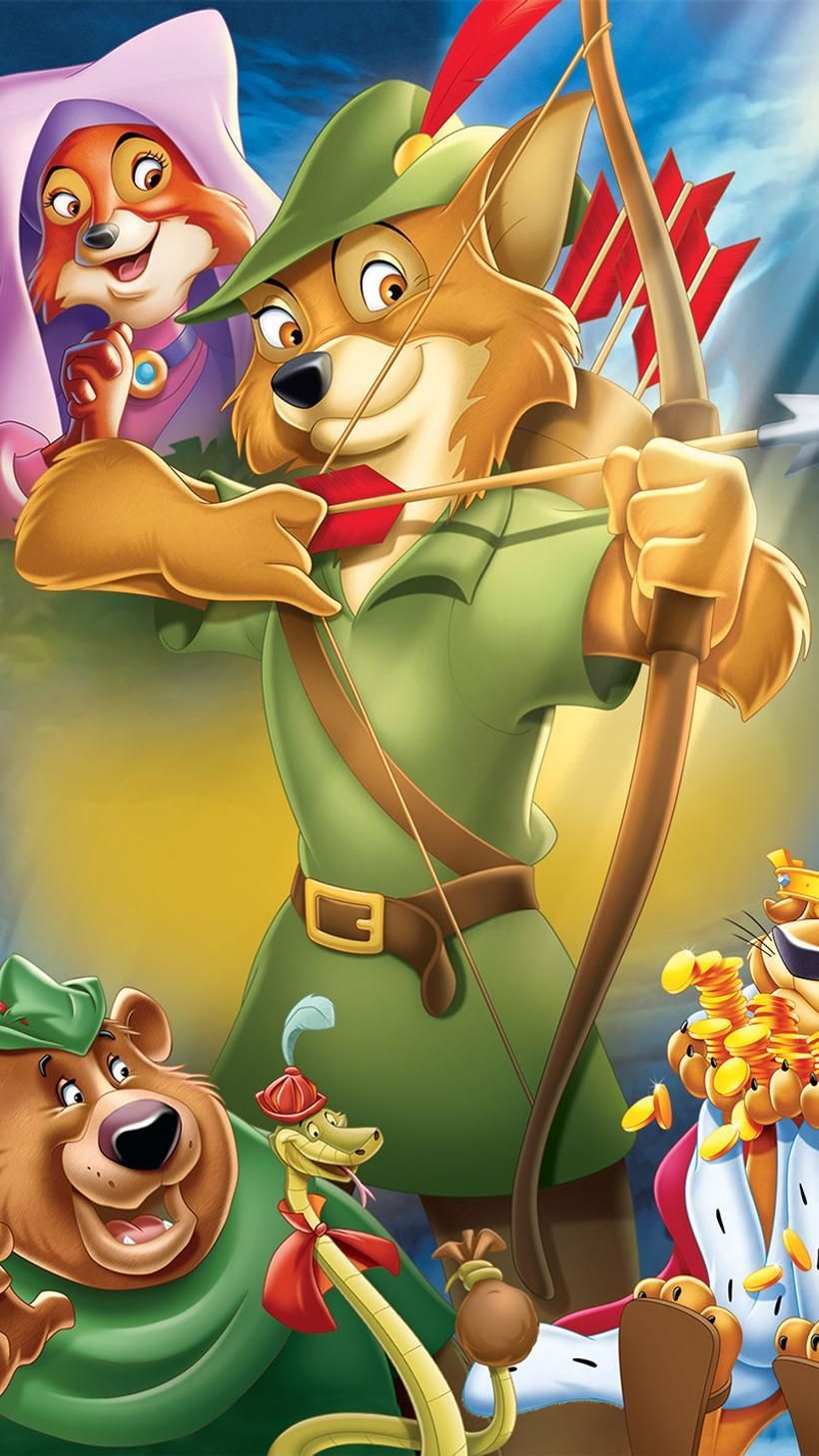 The Fox and the Hound Phone Wallpaper. Moviemania. Robin hood disney, Disney cartoon characters, Classic disney movies