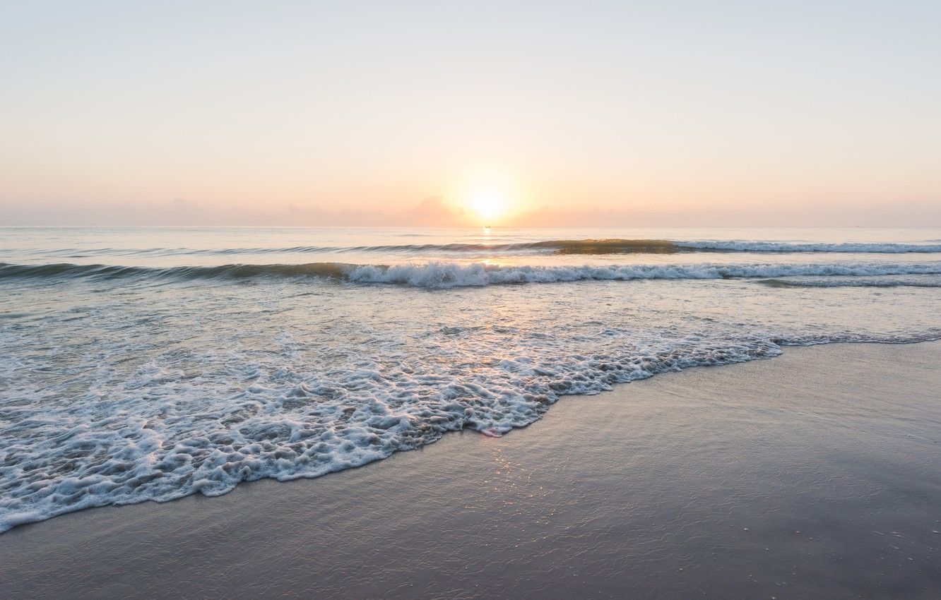 Wallpaper sea, wave, beach, summer, the sky, sunset, summer, beach, sky, sea, sunset, seascape, beautiful, wave image for desktop, section пейзажи