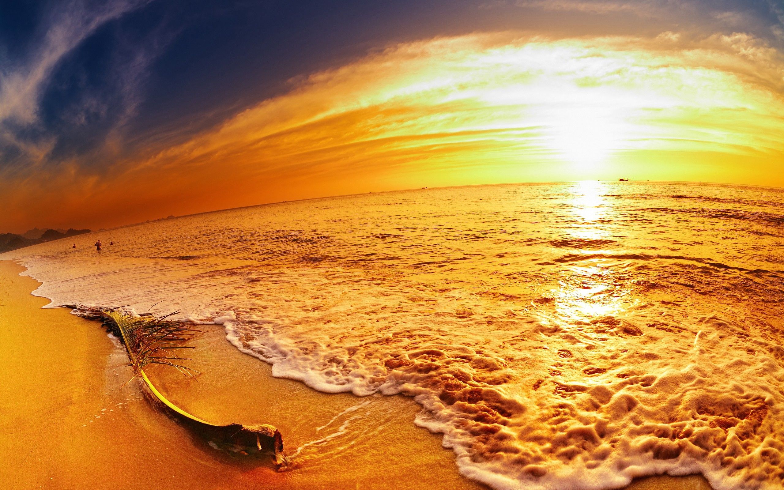 Sunset On The Beach Wallpaper