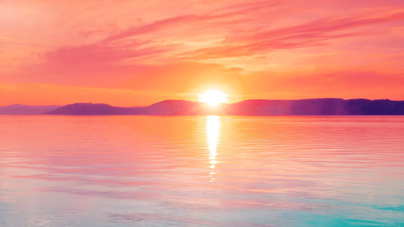 Sunset Night Lake Water Sky Red Flare. Summer Wallpaper, Beautiful Wallpaper Hd, Desktop Wallpaper Background
