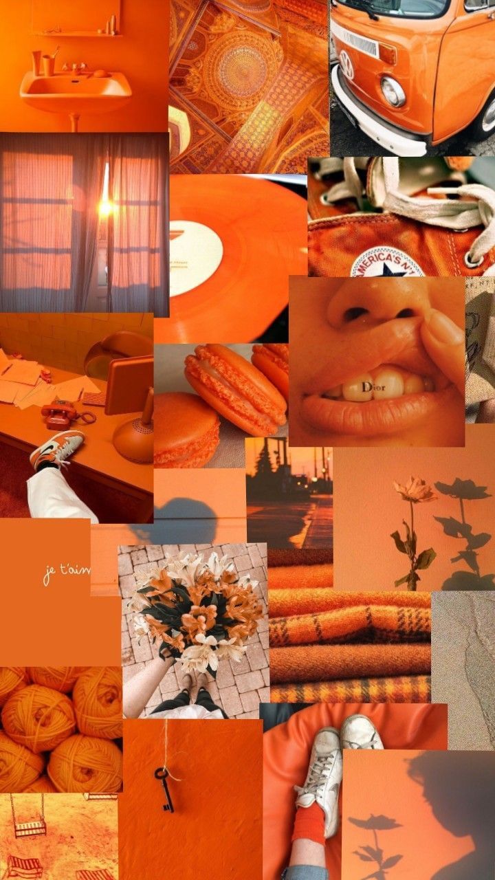 Orange Aesthetic Wallpaper Collage