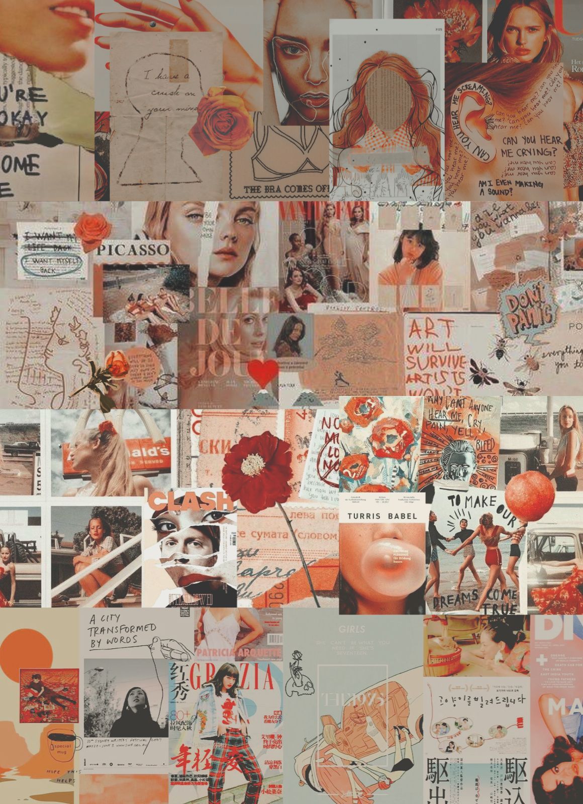 Aesthetic Collage Vintage Orange