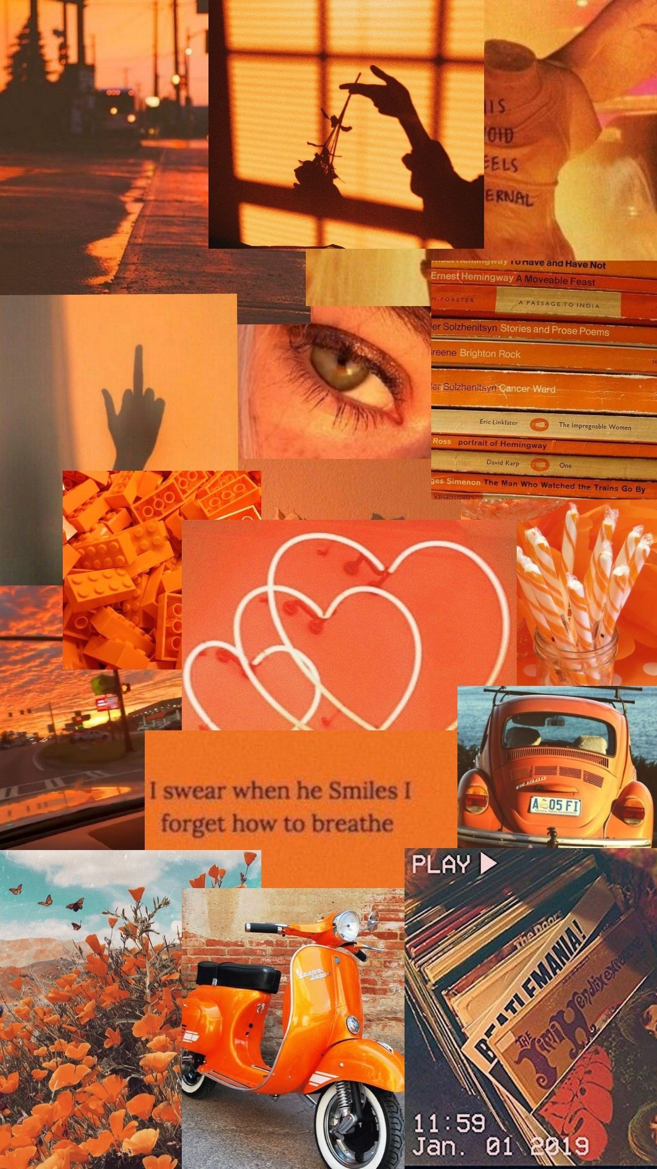 Orange Aesthetic Collage Wallpapers - Wallpaper Cave