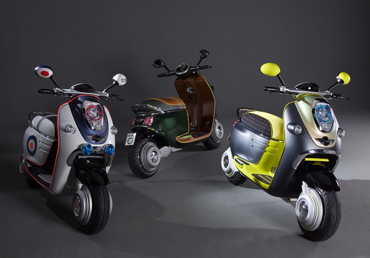 Desktop Wallpaper 2010 MINI Scooter E Concept motorcycle Three 3