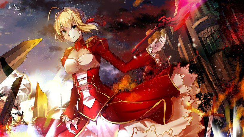 Red Saber Nero Claudius Fate Extra: Last Encore 4K