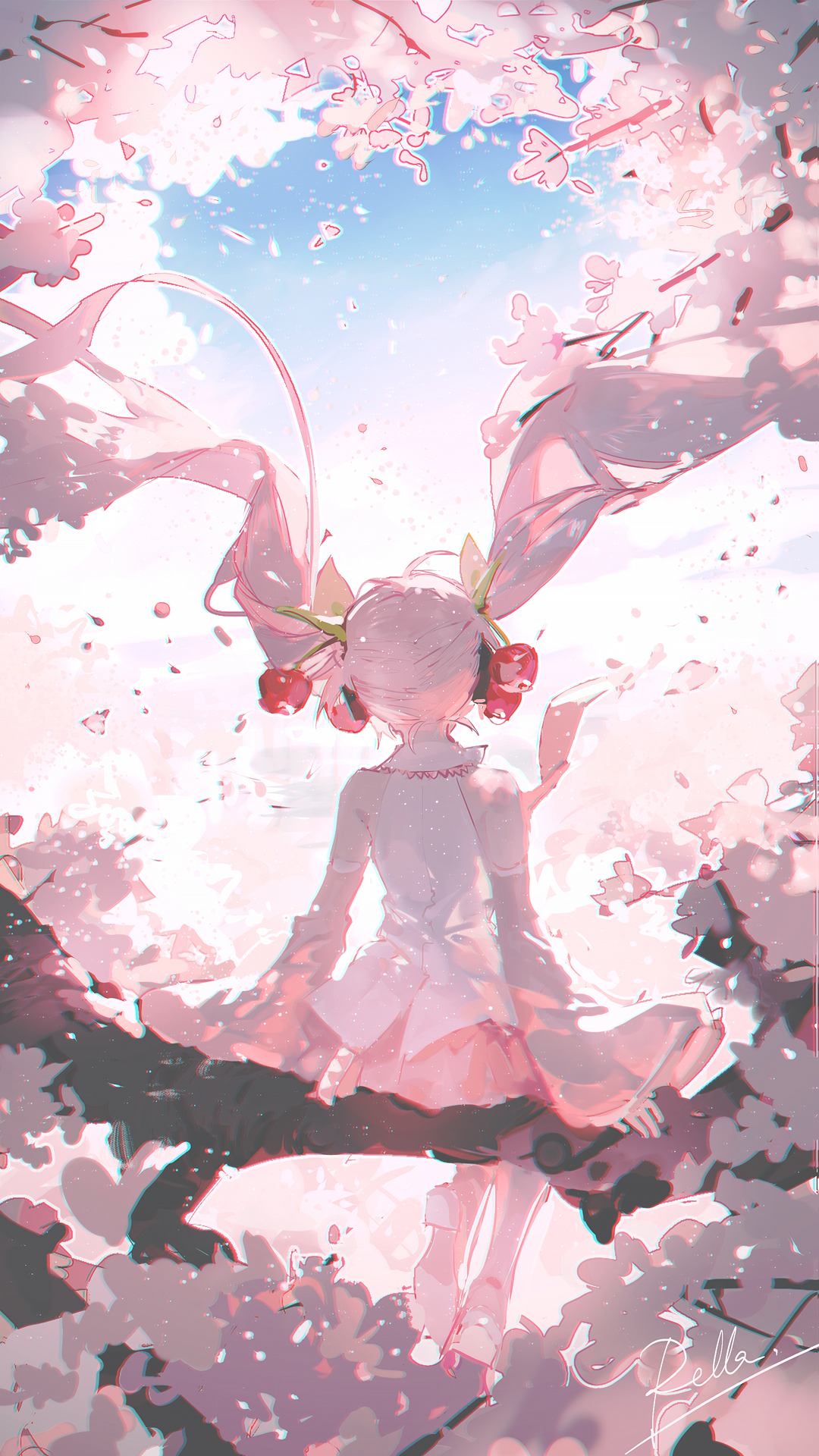 Cherry Blossom Miku Wallpaper [Mobile]