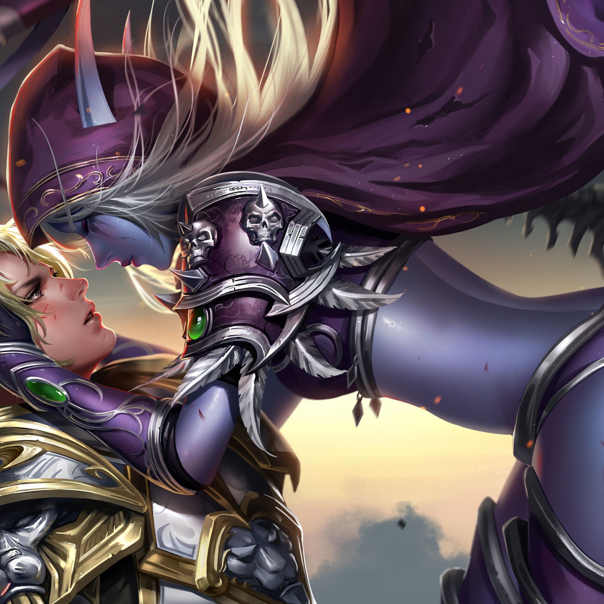 Download wallpaper World of Warcraft, Sylvanas Windrunner, Anduin Wrynn, section games in resolution 2048x2048