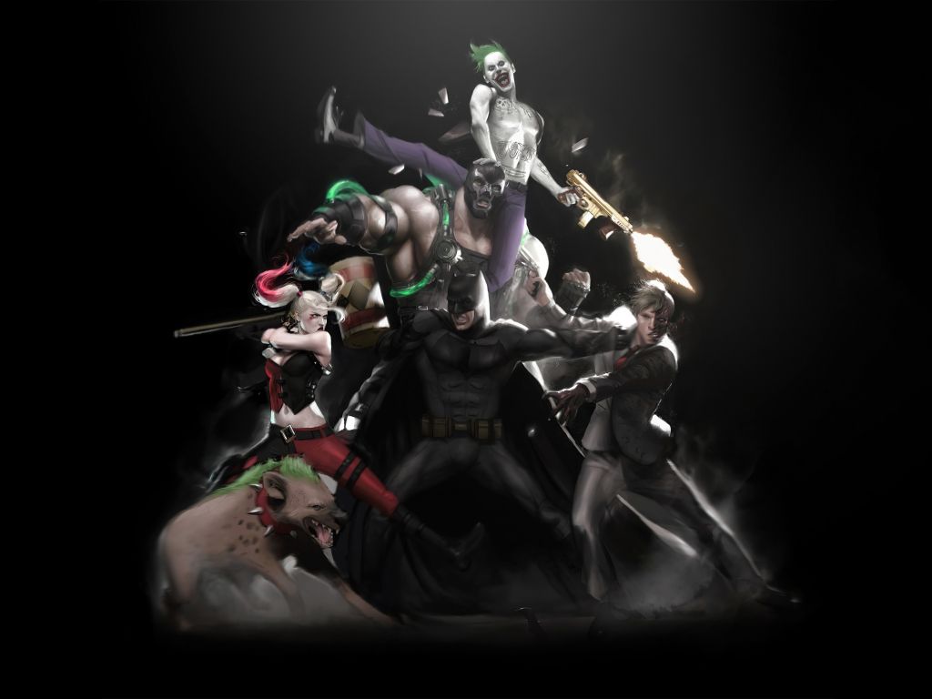 Desktop wallpaper batman vs all villain, dark, art, HD image, picture, background, dc4699