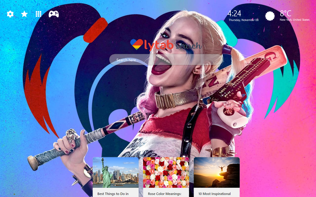 Cool Harley Quinn Wallpaper HD Chrome New Tab Theme